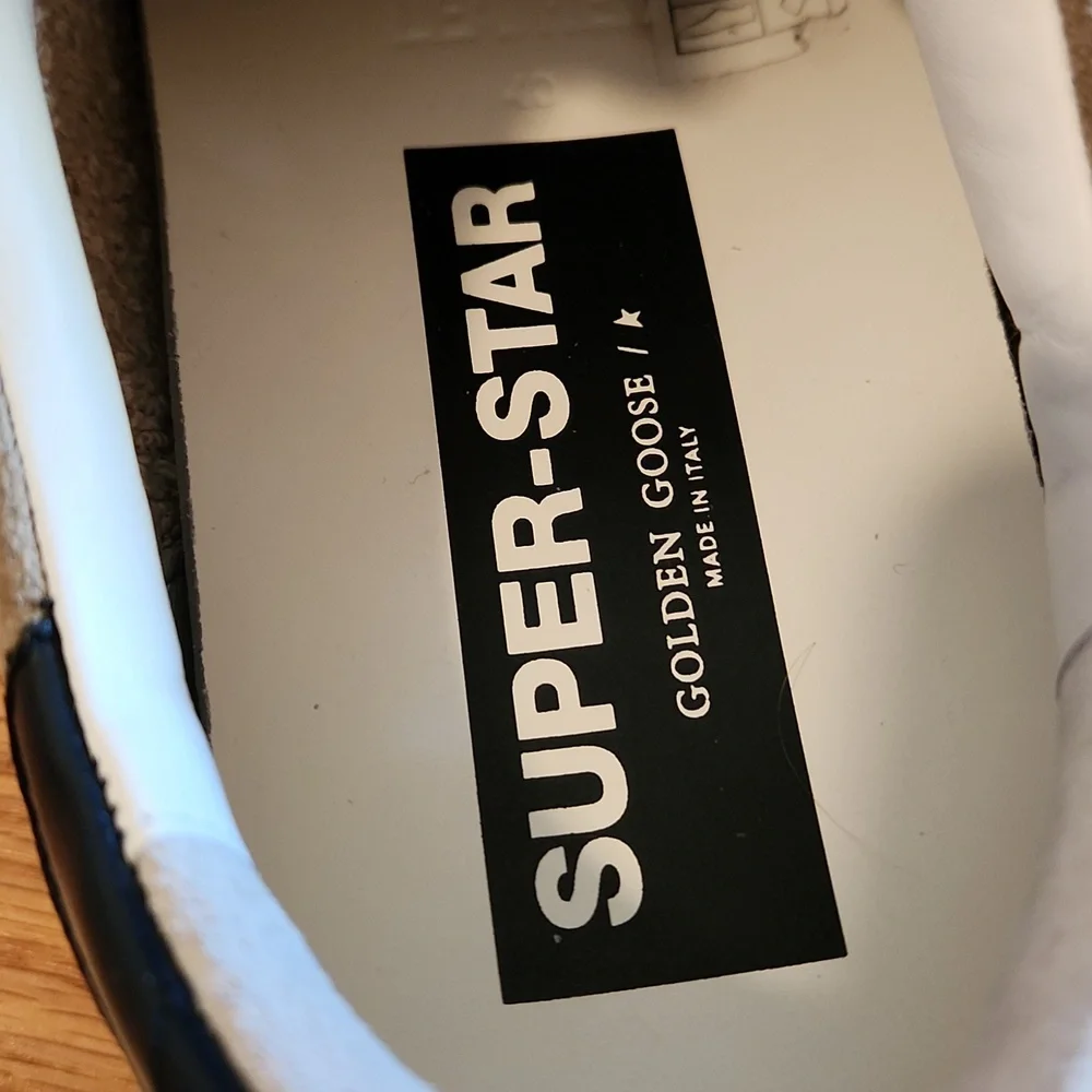 Golden Goose Super Star Taupe Suede, Pink Laces, Silver Star, Size 10B, or 40 - Picture 12 of 17